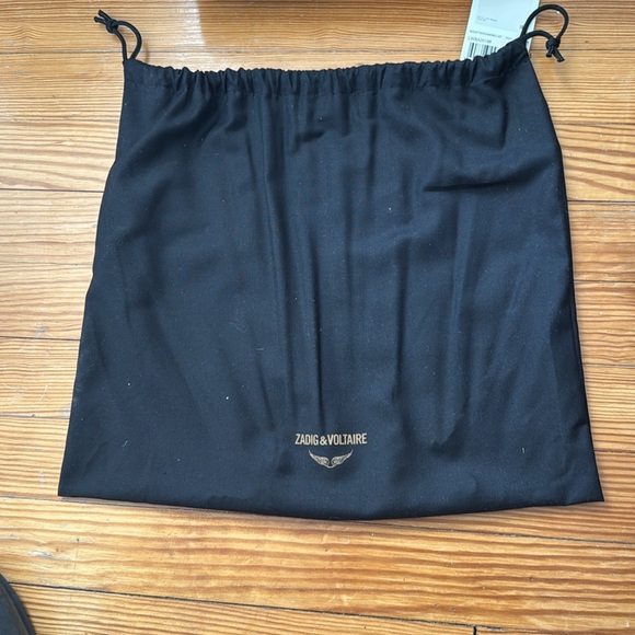 Zadig & Voltaire Black Suede & Pebbled Leather  Studded Rocky Patchwork Bag - Picture 15 of 16